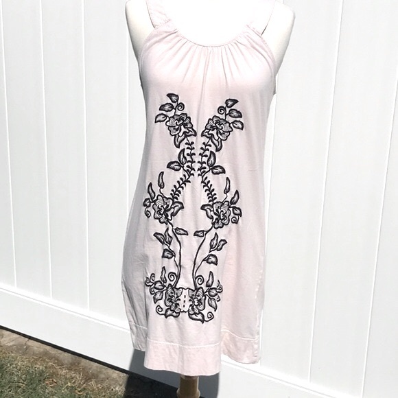 BCBG MaxAzria Cotton Halter Style Embroidered Coverup Dress Size Medium - Picture 3 of 16